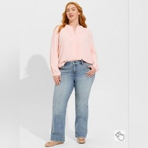 Torrid Women's Georgette Pintuck Long Sleeve Blouse Size 0